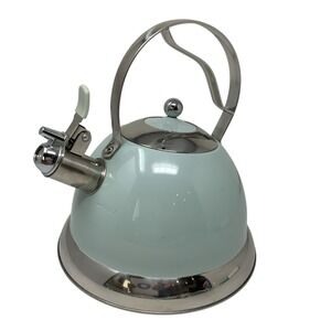 MasterClass Premium Cookware Stainless Steel Light Robin Blue Tea Pot Tea Kettle